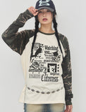 4 CATS Camo Raglan Long Sleeve T-Shirt