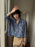 Pony checker cutting cropped shirt