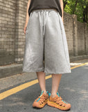 [UNISEX] Cutts Side Snap Crop Bermuda Pile Pants