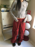 Yells Balloon Maxi Cotton Cargo Long Wide Pants