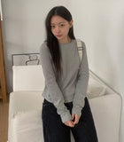 Higet Peach Fuzz Color Basic Long Sleeve Tee