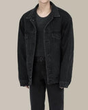 Oversize denim jacket Black