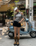 Wrinkle Side Rivet Shorts