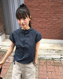 [MADE] Tarot dot shirring ribbon puff half-zip anorak