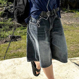 Wide bermuda denim