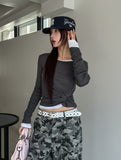 [U-BASIC] Deer see-through layered tencel long sleeves