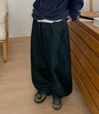 Sanen Raw Denim Balloon Wide Brushed Pants