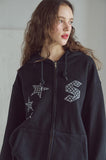 [2-WAY] Dot Star Patch Hood Zip-Up