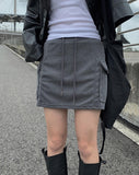 Audrey banding cargo mini skirt