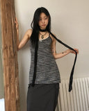 Kozni Hippy Lace Ribbon Layered Sleeveless Mini One Piece