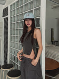 Side Zipper Pig Sleeveless