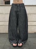 Oran Raw Red Patch Wide Denim Pants