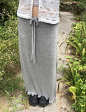 [Adjustable Strap] Genshi Frill Span Strap Long Skirt