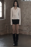 [mnem] Cowl Bustier Shirt Set