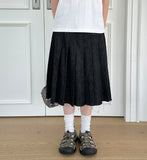 Theon Pleated Denim Midi Skirt