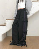 Merby Dot Ribbon Banding Strap Cutout Training Long Pants