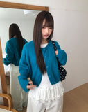 Hian Crop Round Knit Cardigan