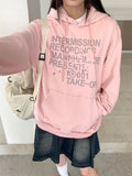 Recording Y2K Lettering Boxy Long Sleeve Hood T-Shirt