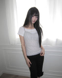 Blem Off-shoulder Short Sleeve T-shirt