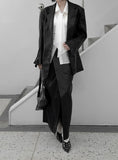 Revon Crack Leather Long Skirt