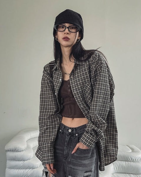 【U LAN】Rashid Overfit Check Shirt U LAN (ユーラン) - ラシードオーバーフィットチェックシャツ