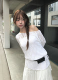 Dig Boat Neck Strap Off Mesh Knit