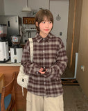 [Unisex] Giren Check Over Long Sleeve Shirt