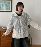 Langes Flower See-Through Summer Hood Zip Up
