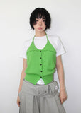 BUTTON HALTER KNIT TOP
