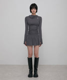 Hooded High Neck Long Dress