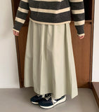 Silty banding long skirt