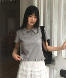 [MADE] Seju Dot Collar Frill Short Sleeve T-Shirt