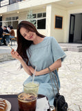 Showlet A-line denim mini one piece