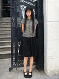 Glen Flare Midi Skirt