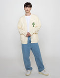 DOT CROSS Embroidered Knit Cardigan