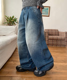 Temenki Pin Tuck Wide Denim Pants
