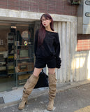 Bohem Stud Off-Shoulder Sweatshirt