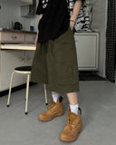 Big wide cotton Bermuda cargo pants