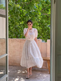 [Two Piece] Hueri Punching Blouse Long Skirt