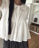 Harper Collar Puff Short Sleeve Blouse