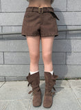Dura Stud Suede Belt Shorts