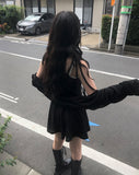 [Muffler set] Dev Flare Sleeveless Mini One Piece Set