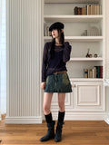 [Belt Set] Konya Y2K Washing Denim Mini Skirt