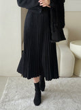 Roca Suede Pleated Banding Skirt