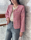 Setu Round Pearl Tweed Short Jacket