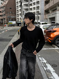 U-Neck Silket Long Sleeve T-shirt
