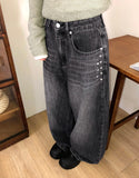 [MADE] N-T Stud Pocket Balloon Fit Washed Denim Long Pants