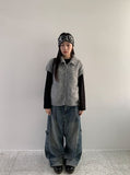 Siduri Hairy Collar Short Sleeve Knit Cardigan