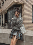 Autumn Damage Boat Neck Knitwear