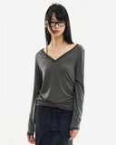 Panay sheer wide V-neck T-shirt